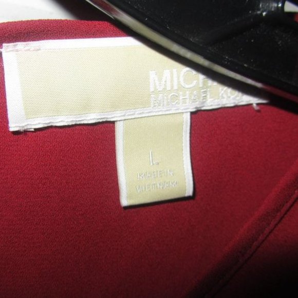 Size Large Red Michael Kors Pretty Red Blouse shirt top womens - Picture 2 of 5